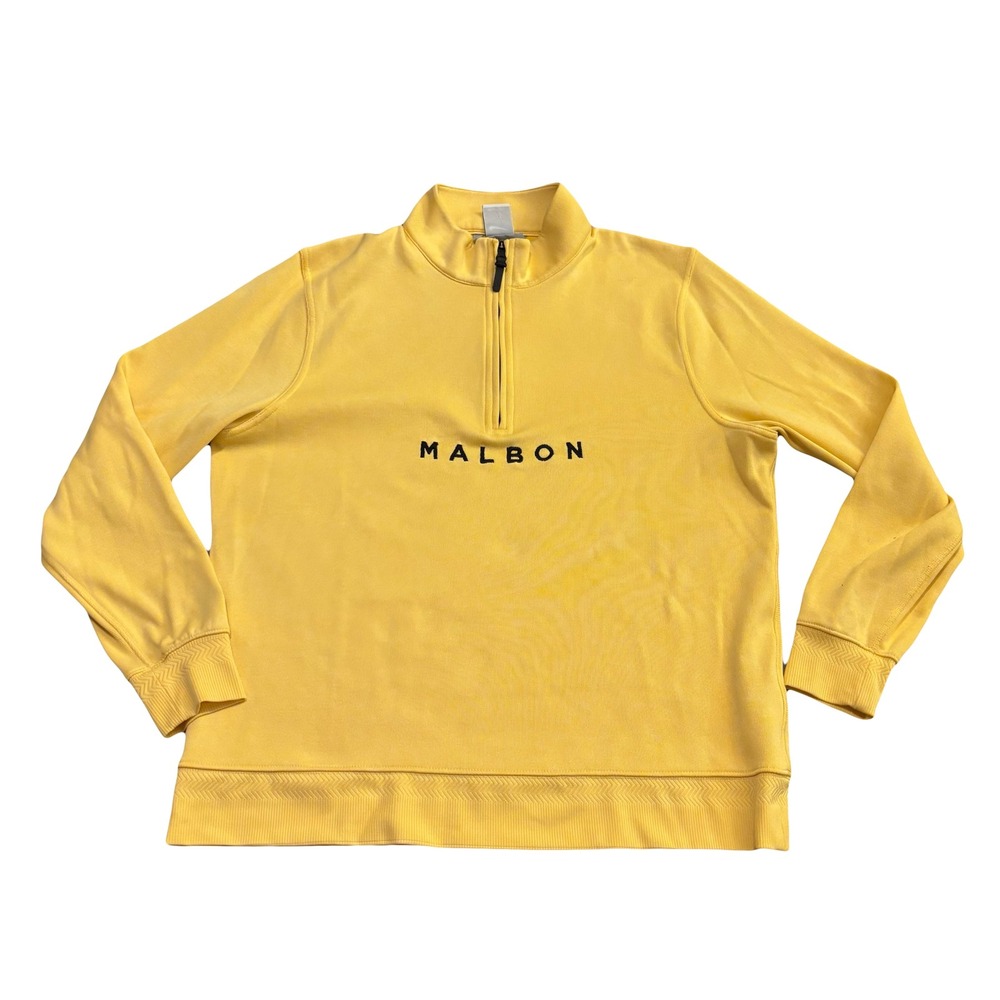 Nike Malbon Golf Mens Dri-FIT 1/4 Zip Pullover Yellow DH0986-795 Large